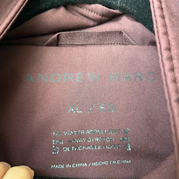 Andrew Marc Burgundy Water Repellent Hooded Jacket Size XL - Picture 6 of 8